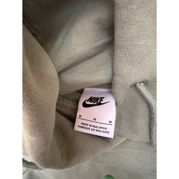 Nike Hoodie Womens Large Center Swoosh Y2K Boxy Sweatshirt Green Crop Pullover M - Picture 8 of 10